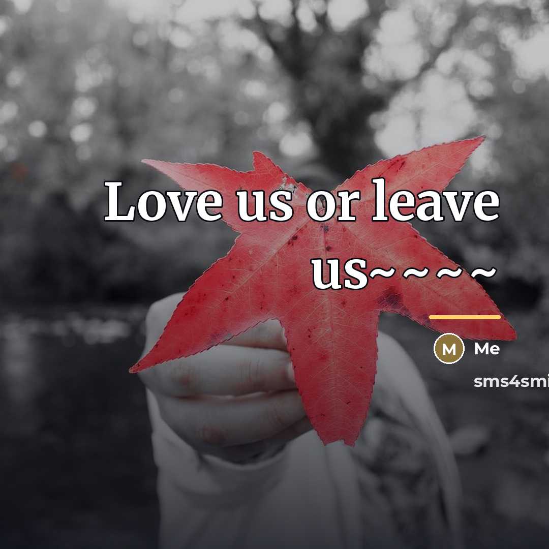 “Love us or leave us~~~~…” quote by Me