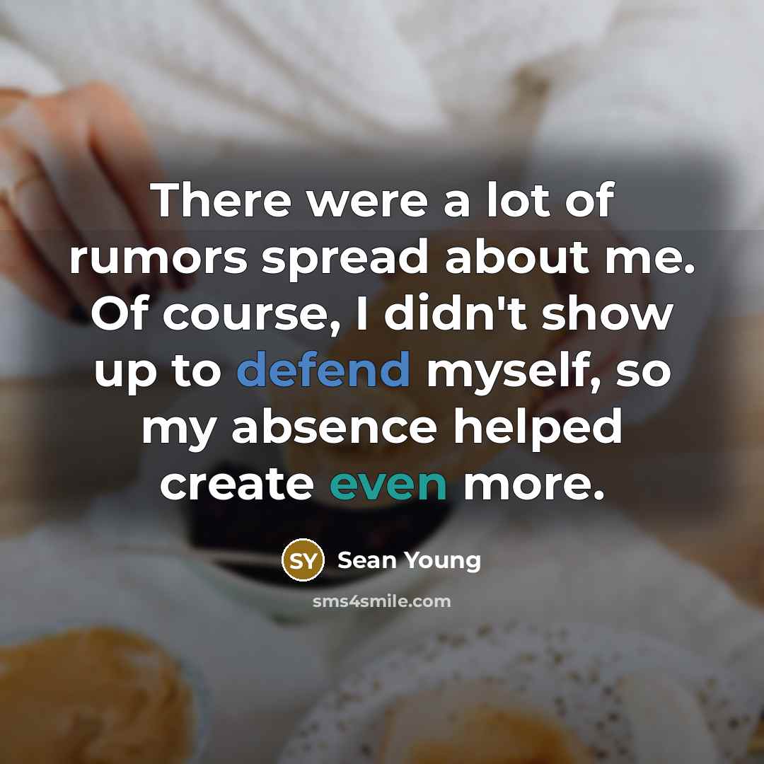 “There were a lot of rumors spread about me. Of…” quote by Sean Young