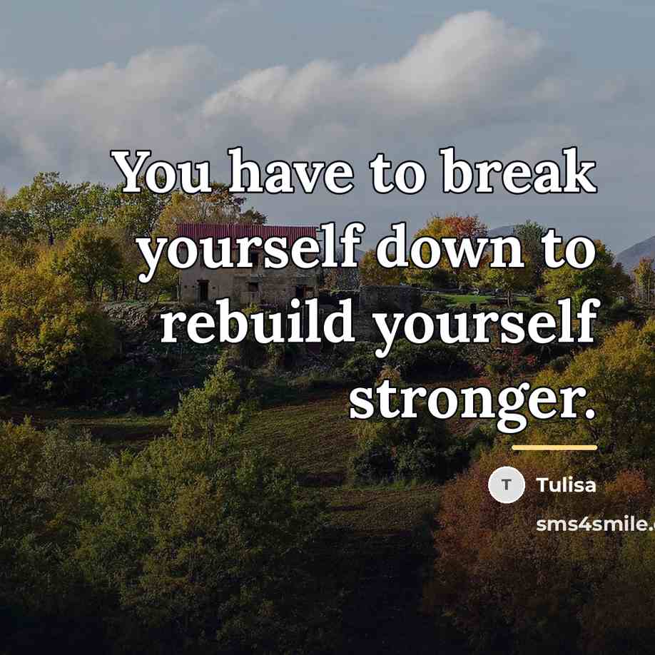 “You have to break yourself down to rebuild yourself stronger.…” quote by Tulisa