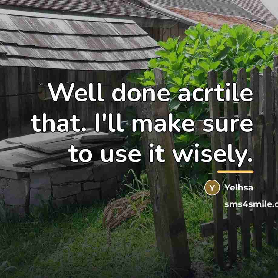“Well done acrtile that. I'll make sure to use it…” quote by Yelhsa