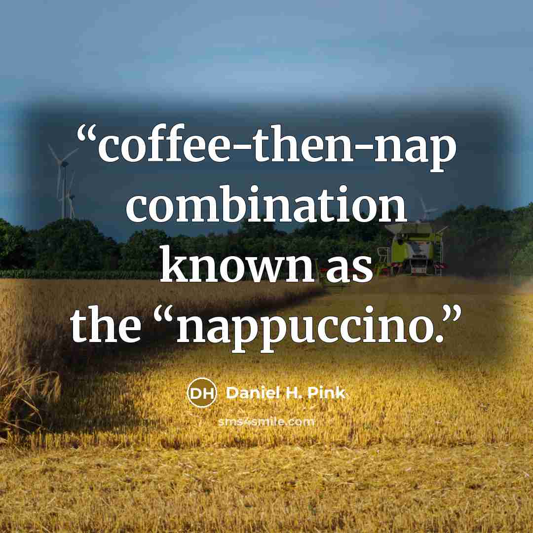 “coffee-then-nap combination known as the “nappuccino.” quote by Daniel H. Pink
