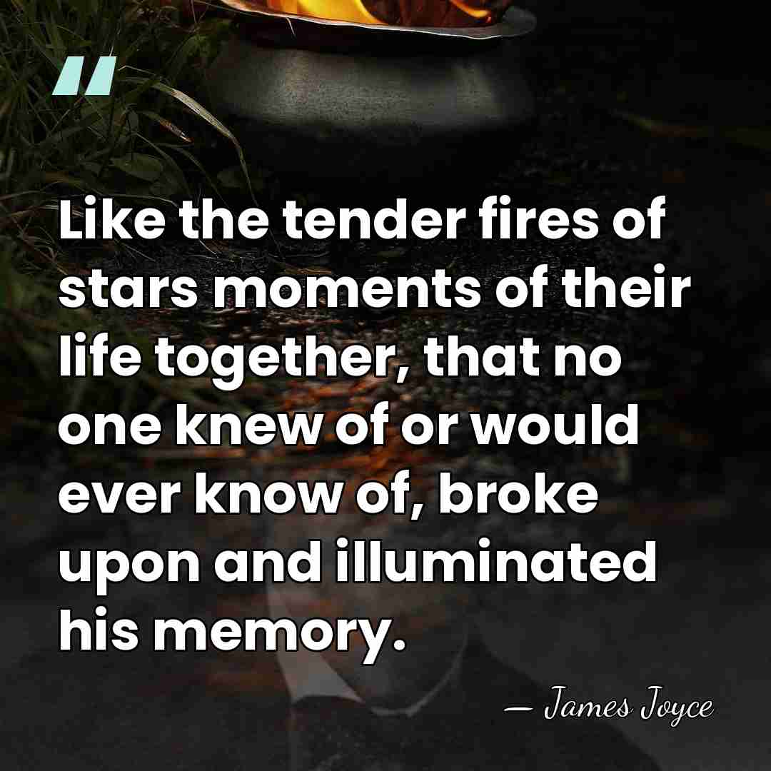 Like the tender fires of stars moments of their life together, that&hellip; - James Joyce