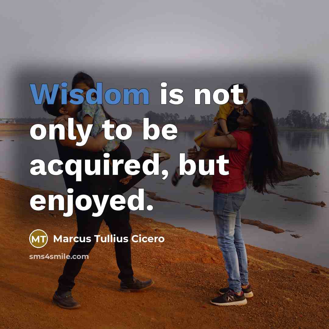 “Wisdom is not only to be acquired, but enjoyed.…” quote by Marcus Tullius Cicero