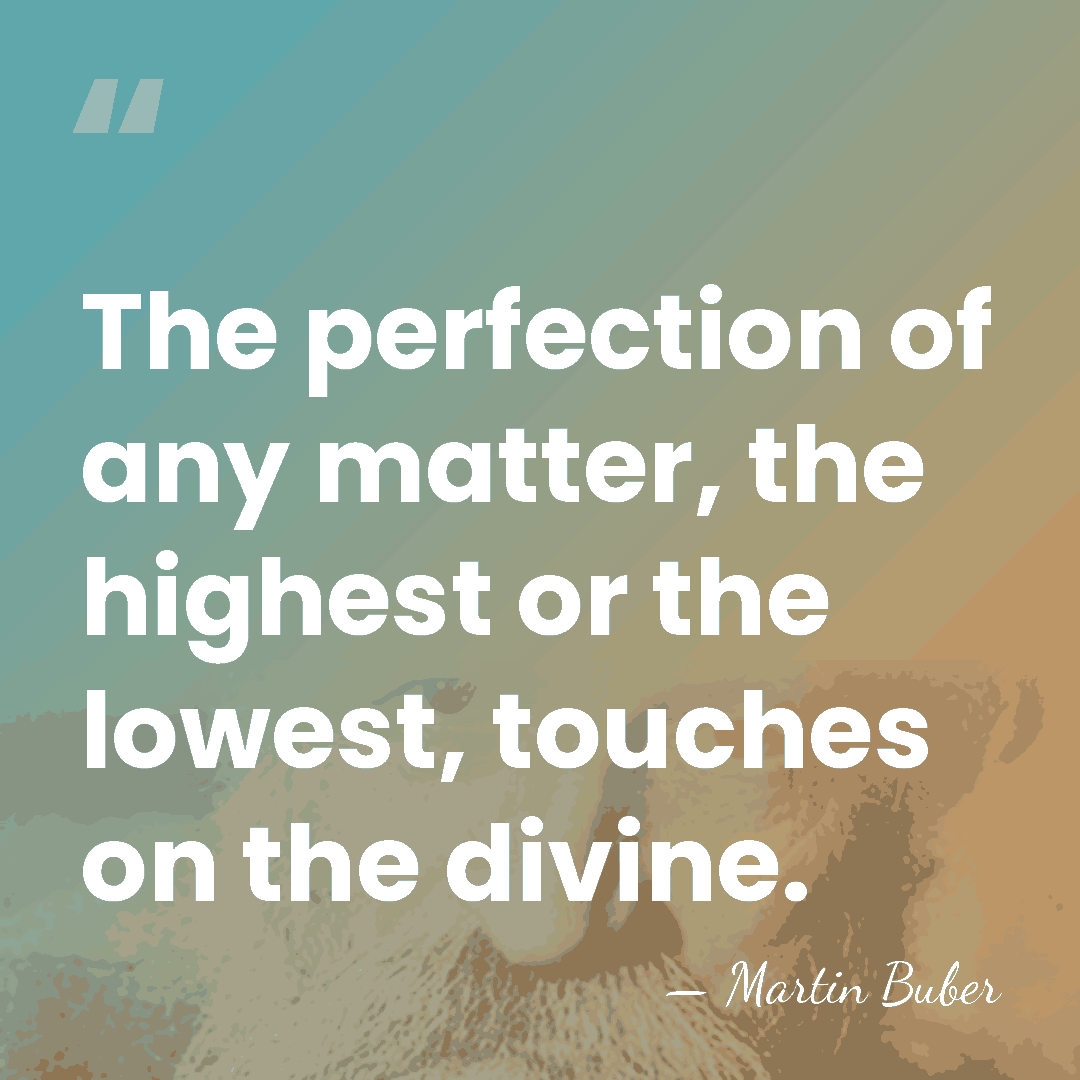 The perfection of any matter, the highest or the lowest, touches on&hellip; - Martin Buber