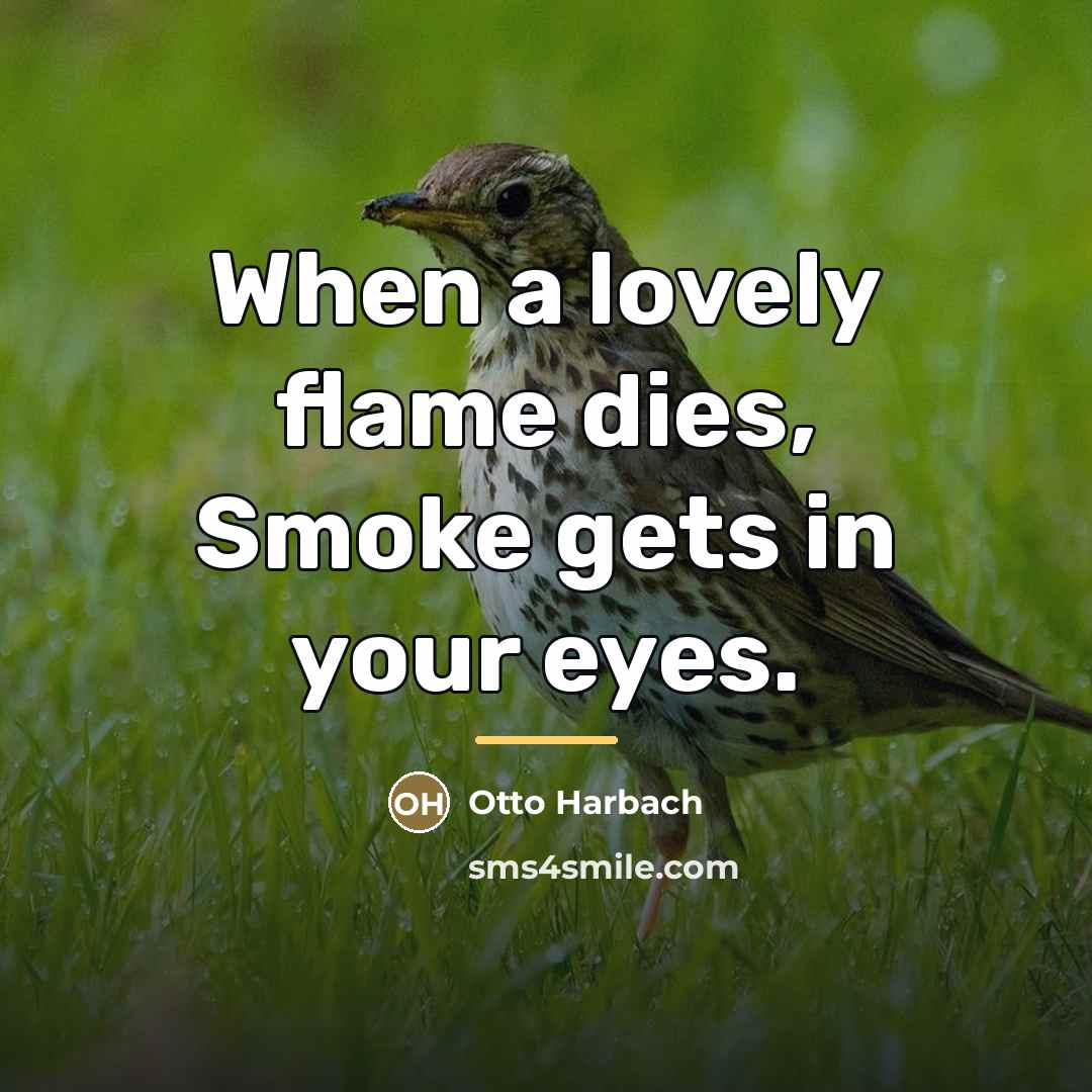 “When a lovely flame dies, Smoke gets in your eyes.…” quote by Otto Harbach