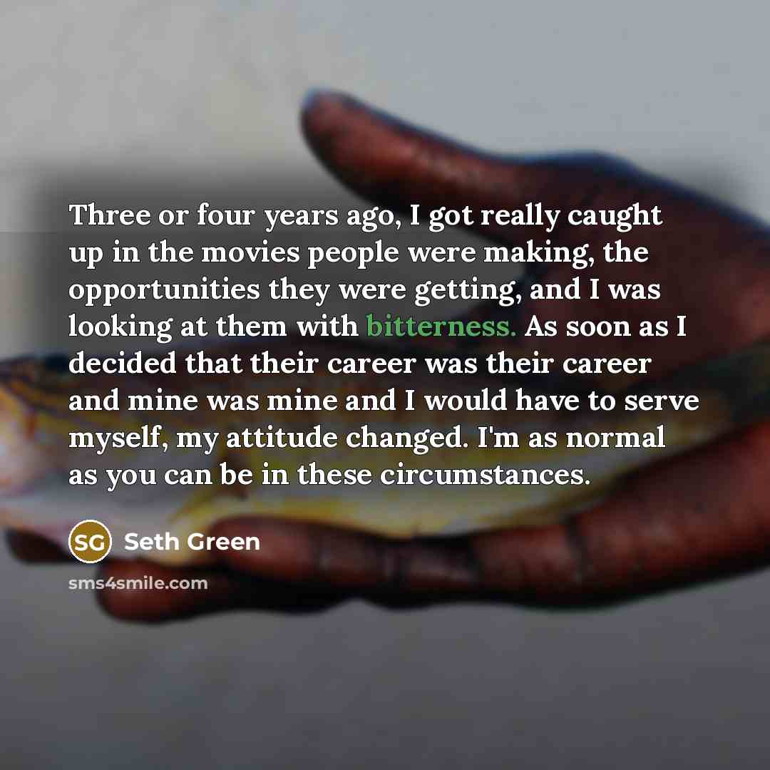 “Three or four years ago, I got really caught up…” quote by Seth Green