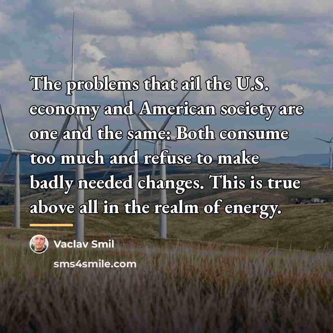 “The problems that ail the U.S. economy and American society…” quote by Vaclav Smil