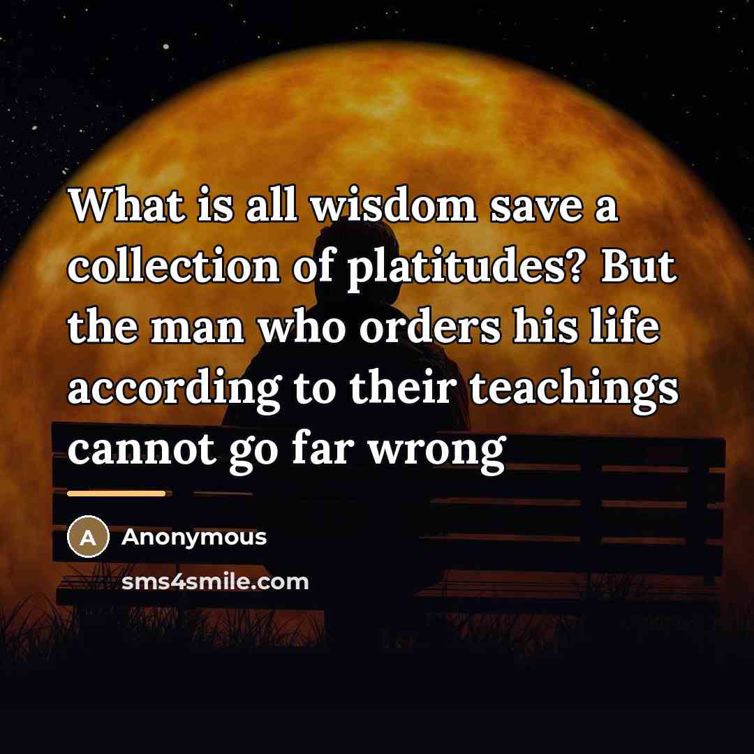 “What is all wisdom save a collection of platitudes? But…” quote by Anonymous