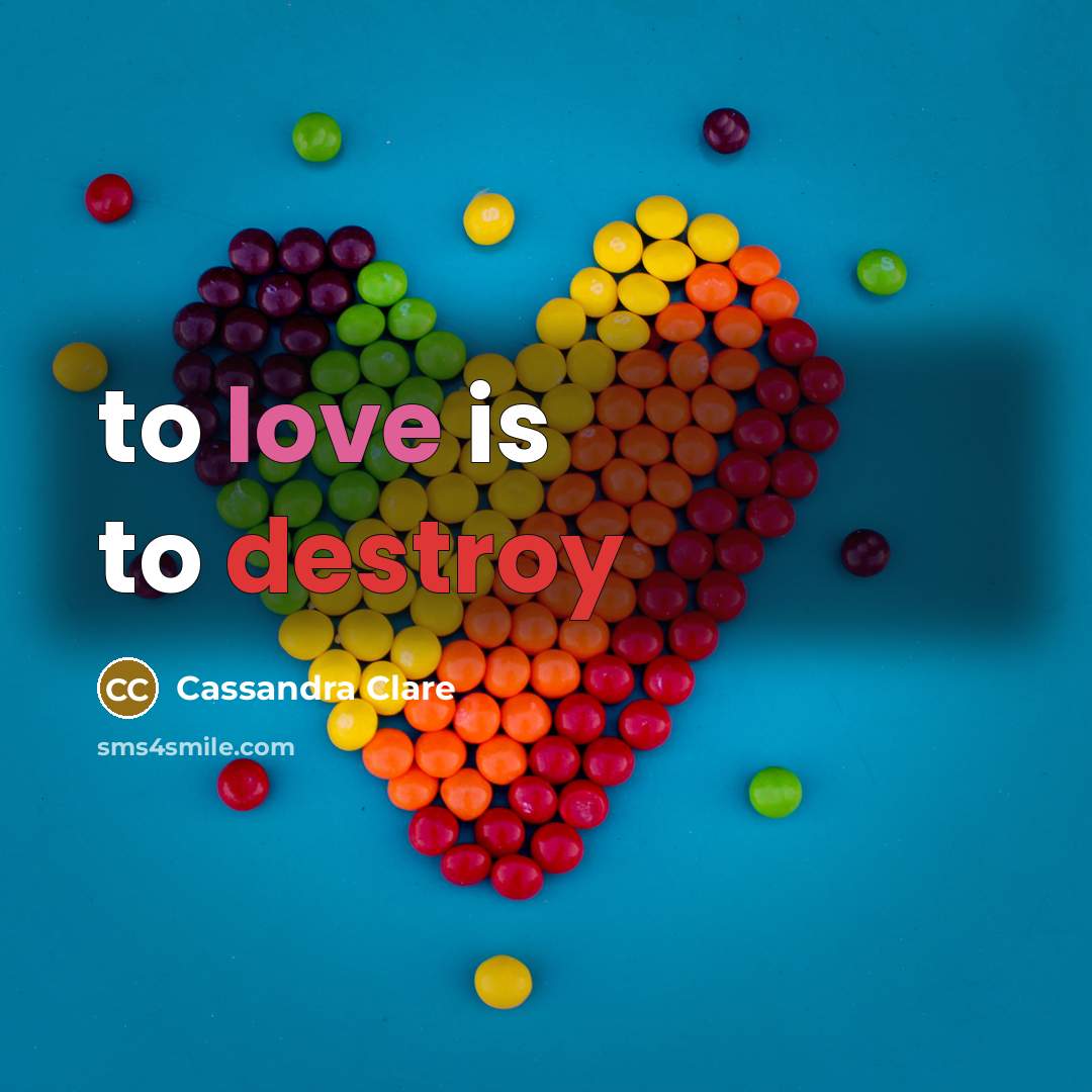 “to love is to destroy” quote by Cassandra Clare