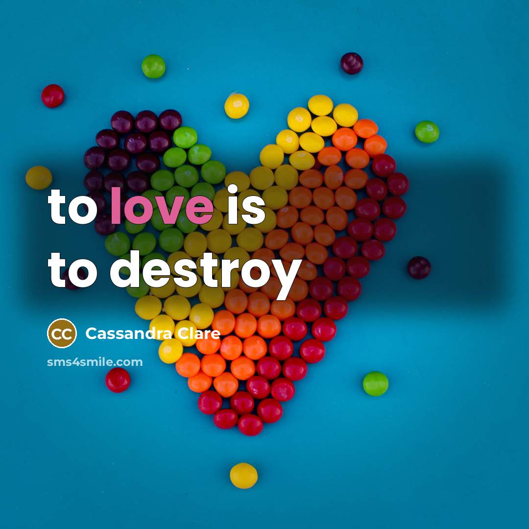 “to love is to destroy…” quote by Cassandra Clare