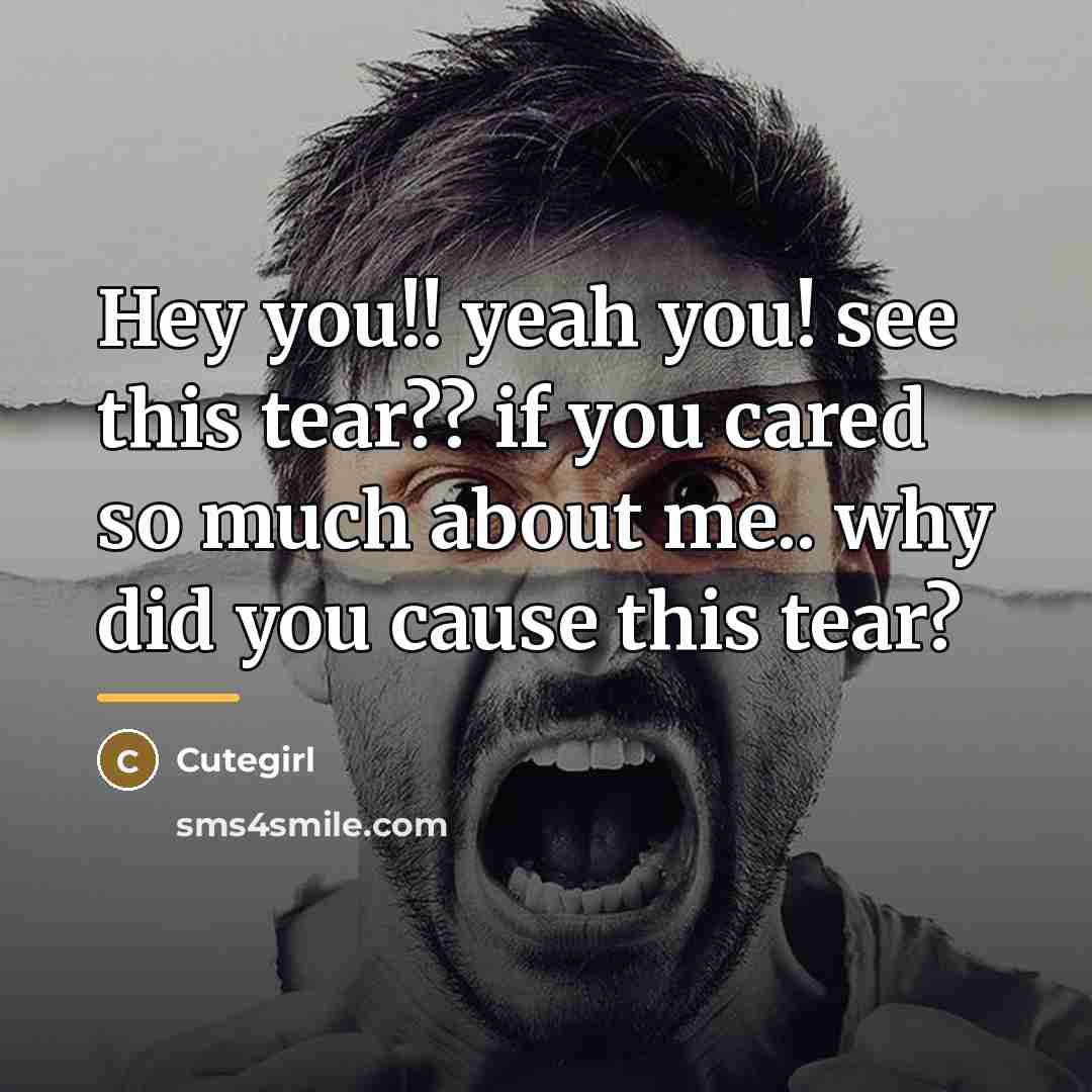 “Hey you!! yeah you! see this tear?? if you cared…” quote by Cutegirl