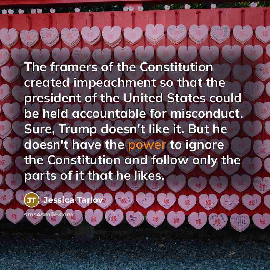 “The framers of the Constitution created impeachment so that the…” quote by Jessica Tarlov
