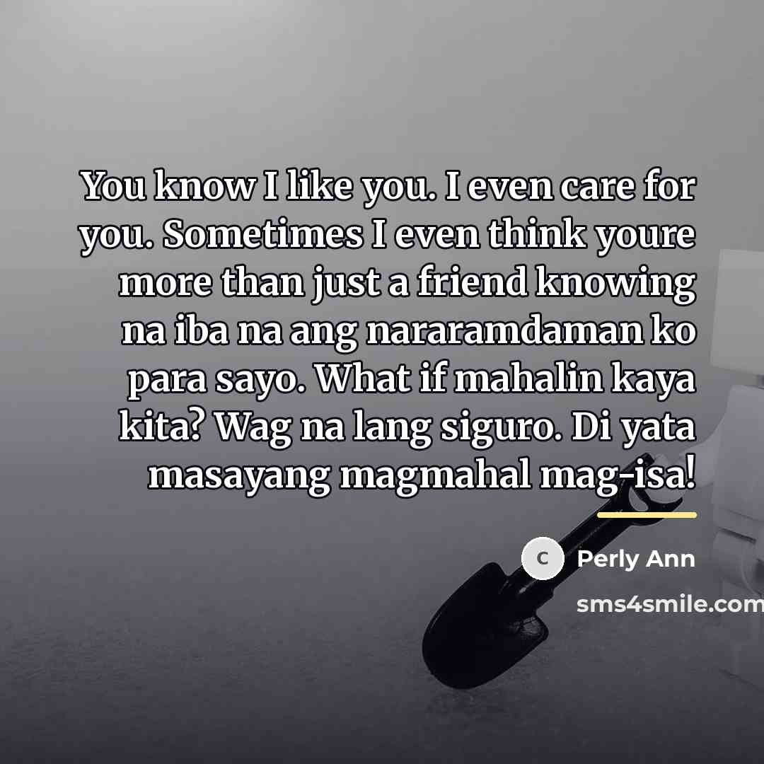 “You know I like you. I even care for you.…” quote by Perly Ann