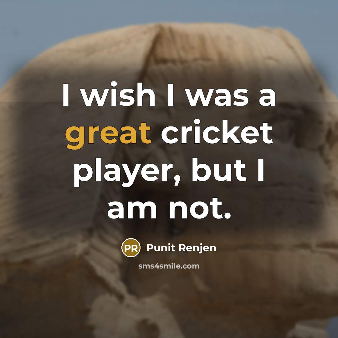 “I wish I was a great cricket player, but I…” quote by Punit Renjen