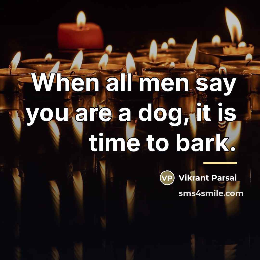 “When all men say you are a dog, it is…” quote by Vikrant Parsai