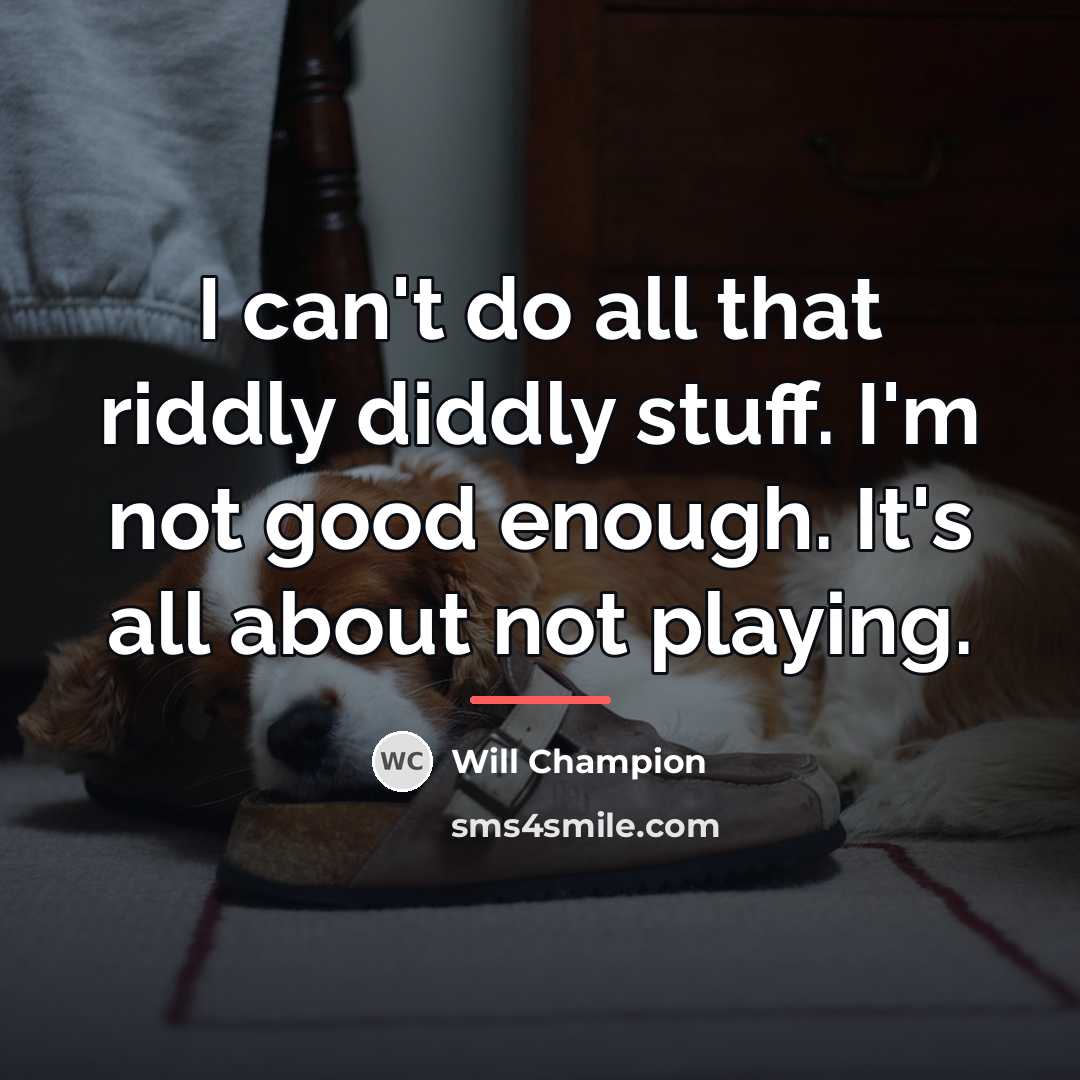 “I can't do all that riddly diddly stuff. I'm not…” quote by Will Champion