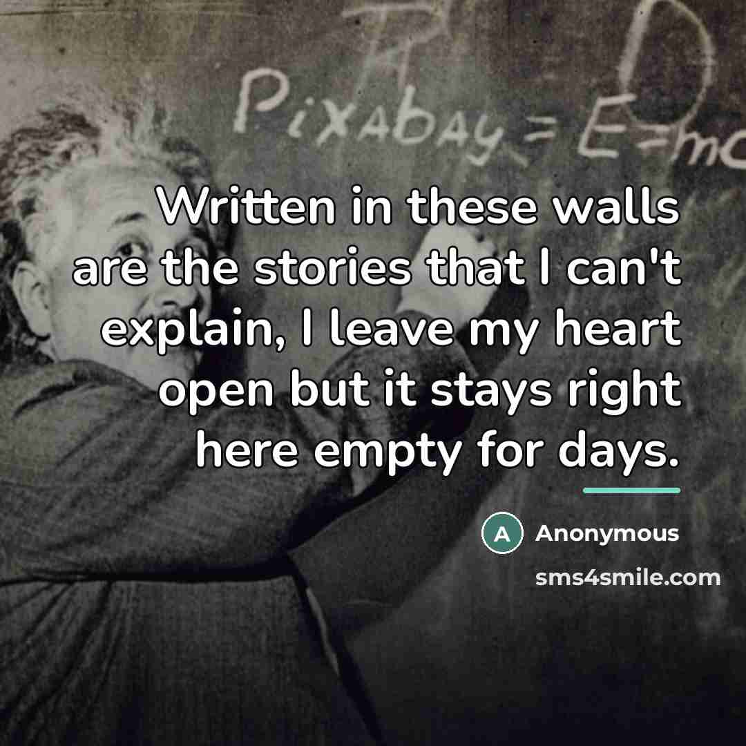 “Written in these walls are the stories that I can't…” quote by Anonymous
