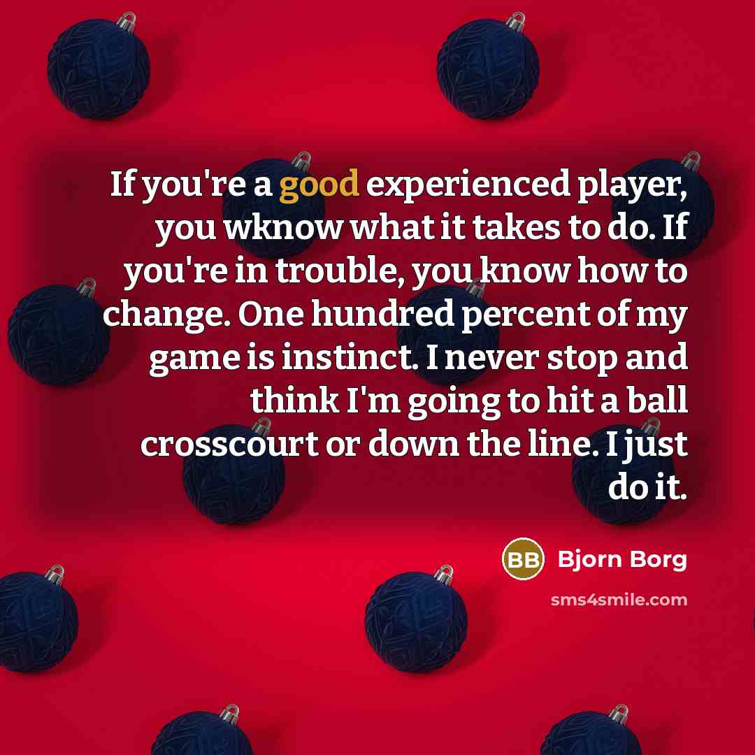 “If you're a good experienced player, you wknow what it…” quote by Bjorn Borg
