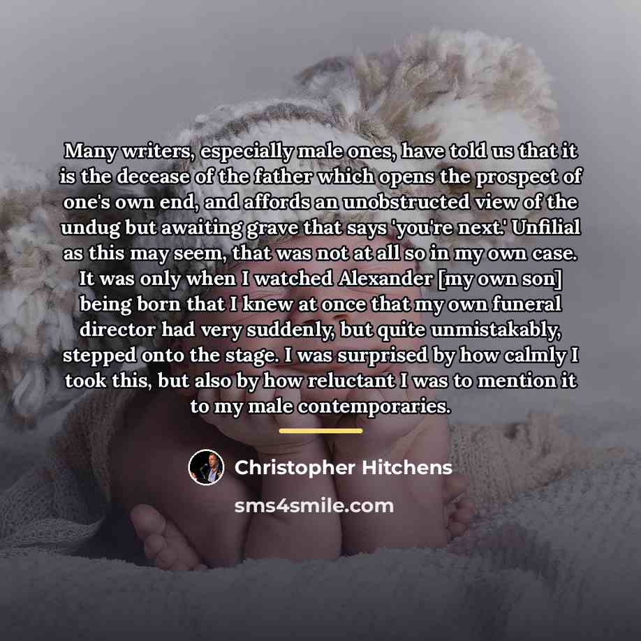 “Many writers, especially male ones, have told us that it…” quote by Christopher Hitchens