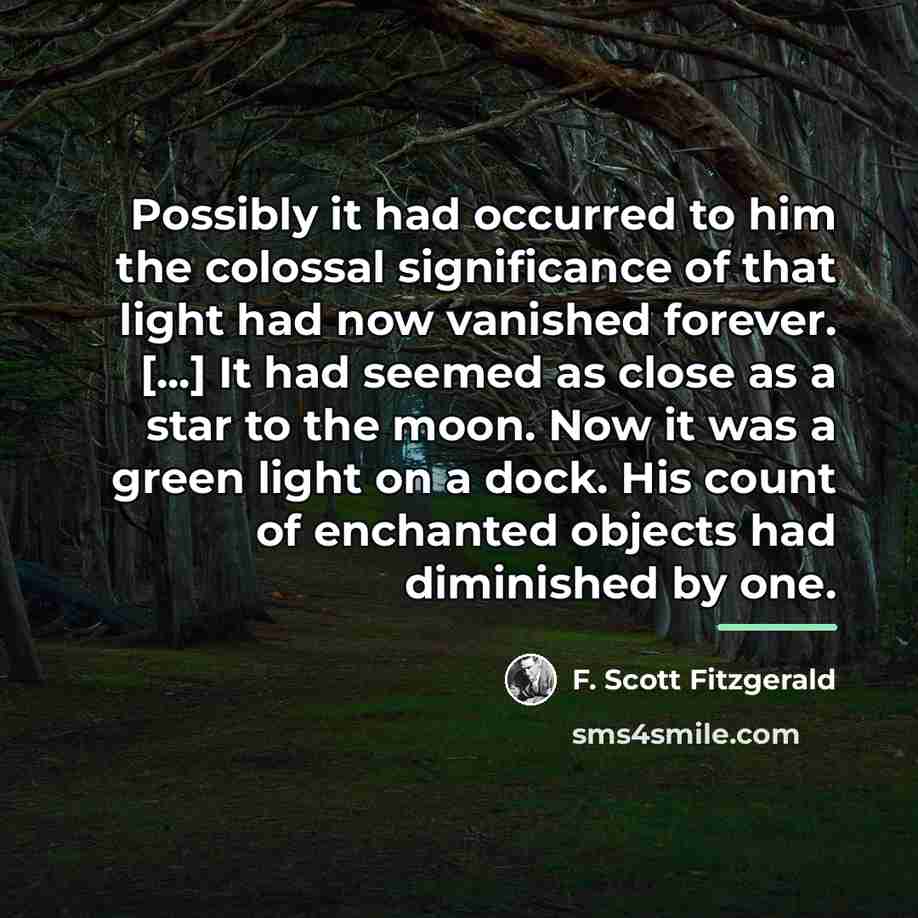 “Possibly it had occurred to him the colossal significance of…” quote by F. Scott Fitzgerald