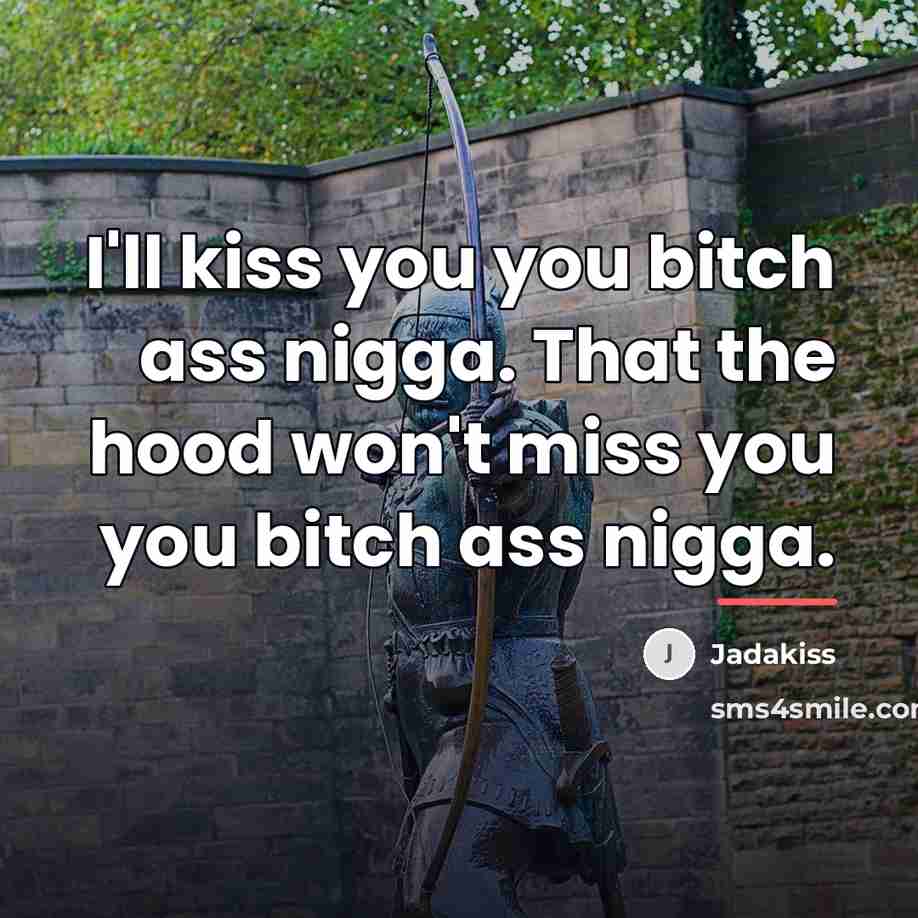“I'll kiss you you bitch ass nigga. That the hood…” quote by Jadakiss