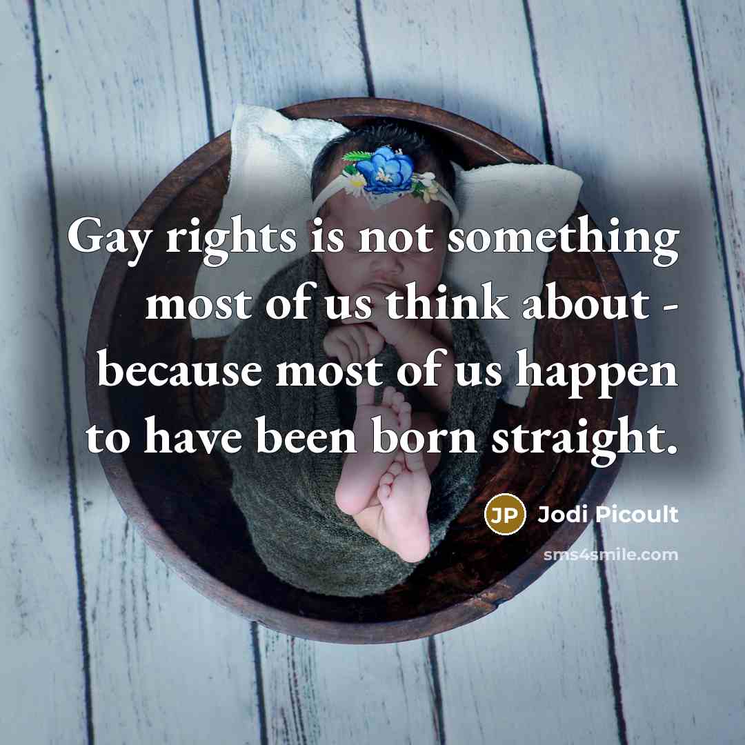 “Gay rights is not something most of us think about…” quote by Jodi Picoult