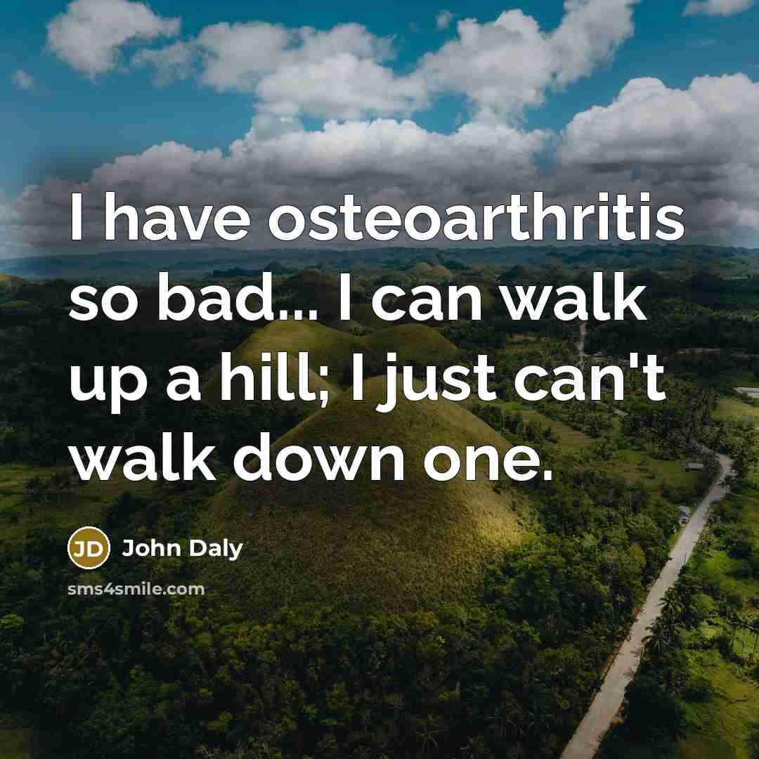 “I have osteoarthritis so bad... I can walk up a…” quote by John Daly