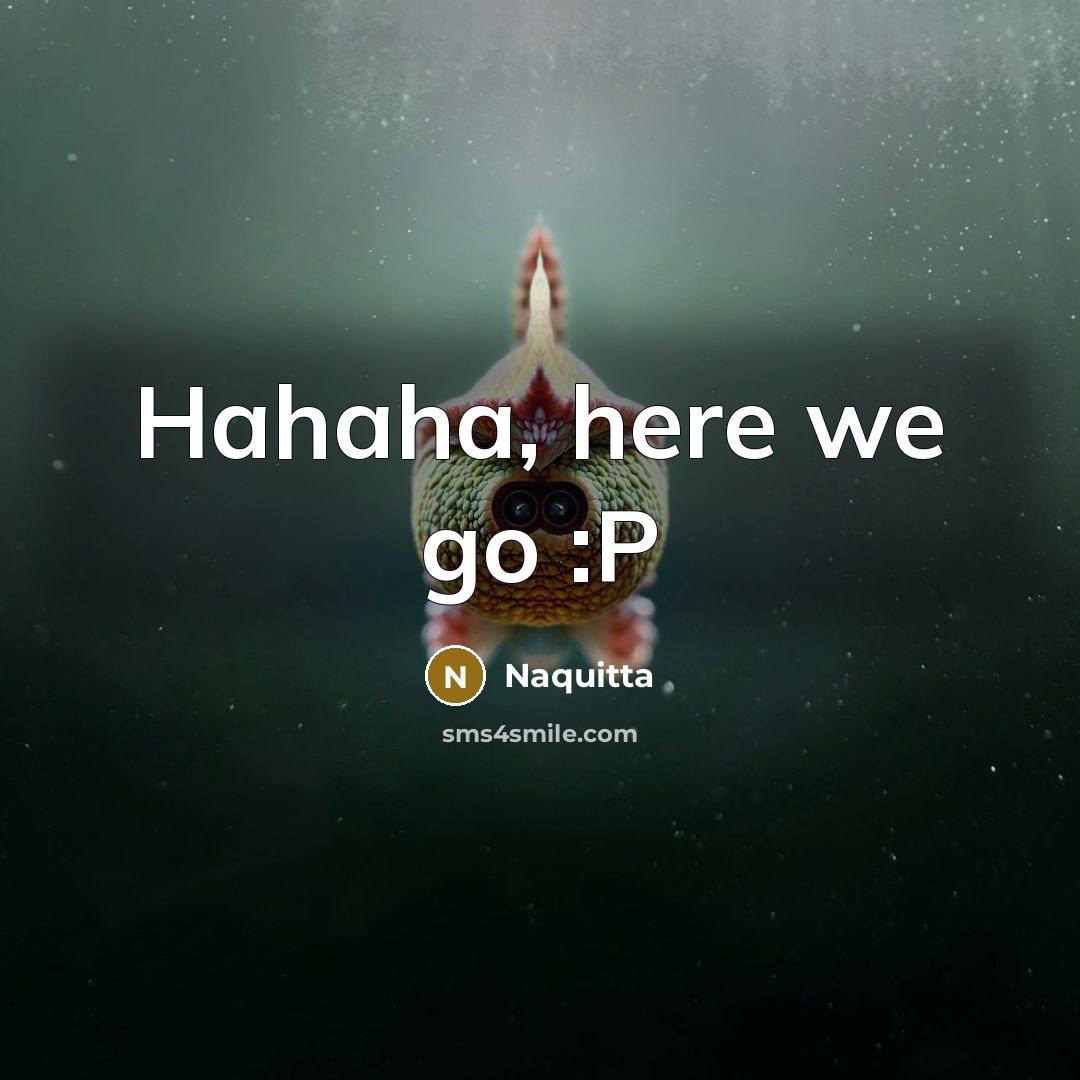 “Hahaha, here we go :P…” quote by Naquitta