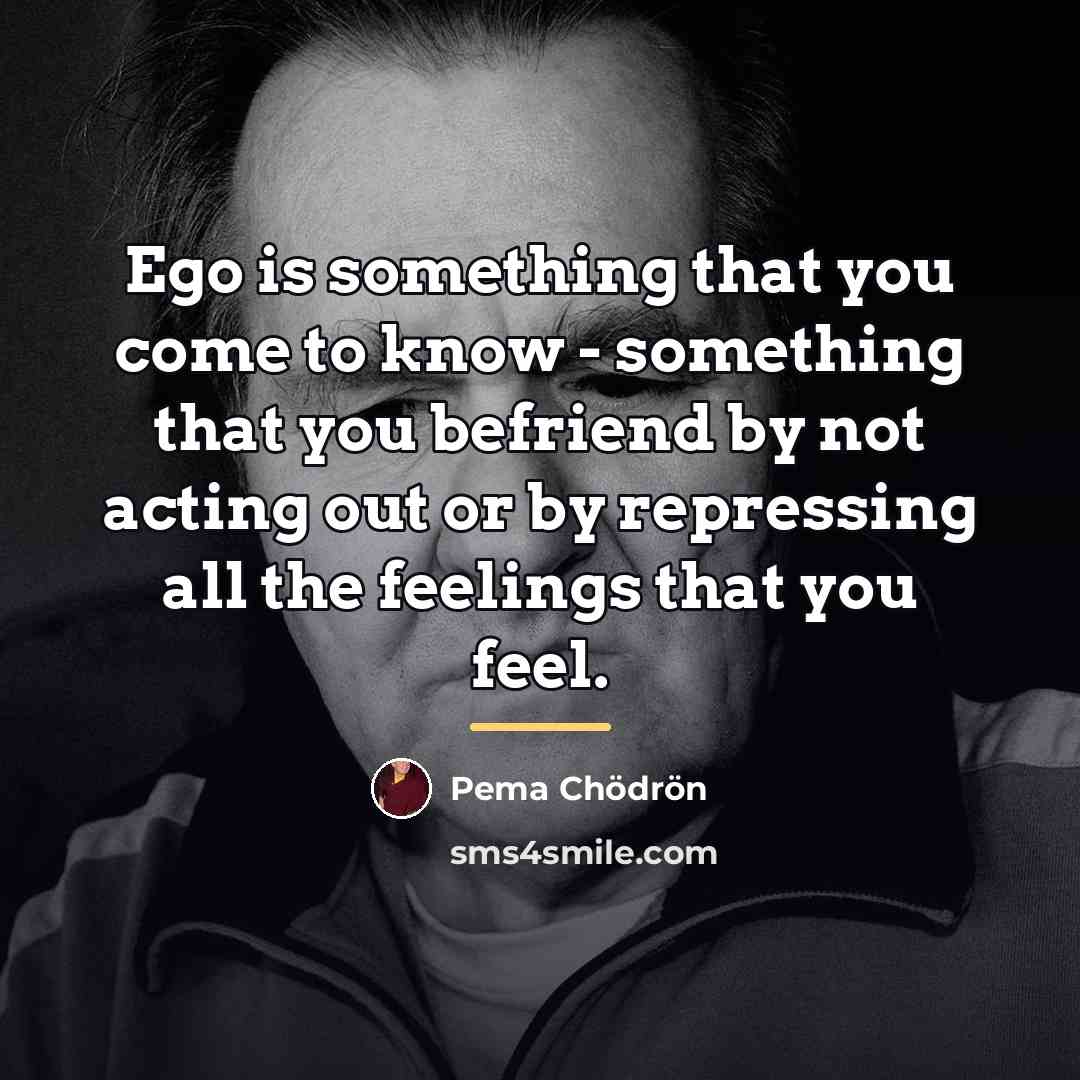 “Ego is something that you come to know - something…” quote by Pema Chodron