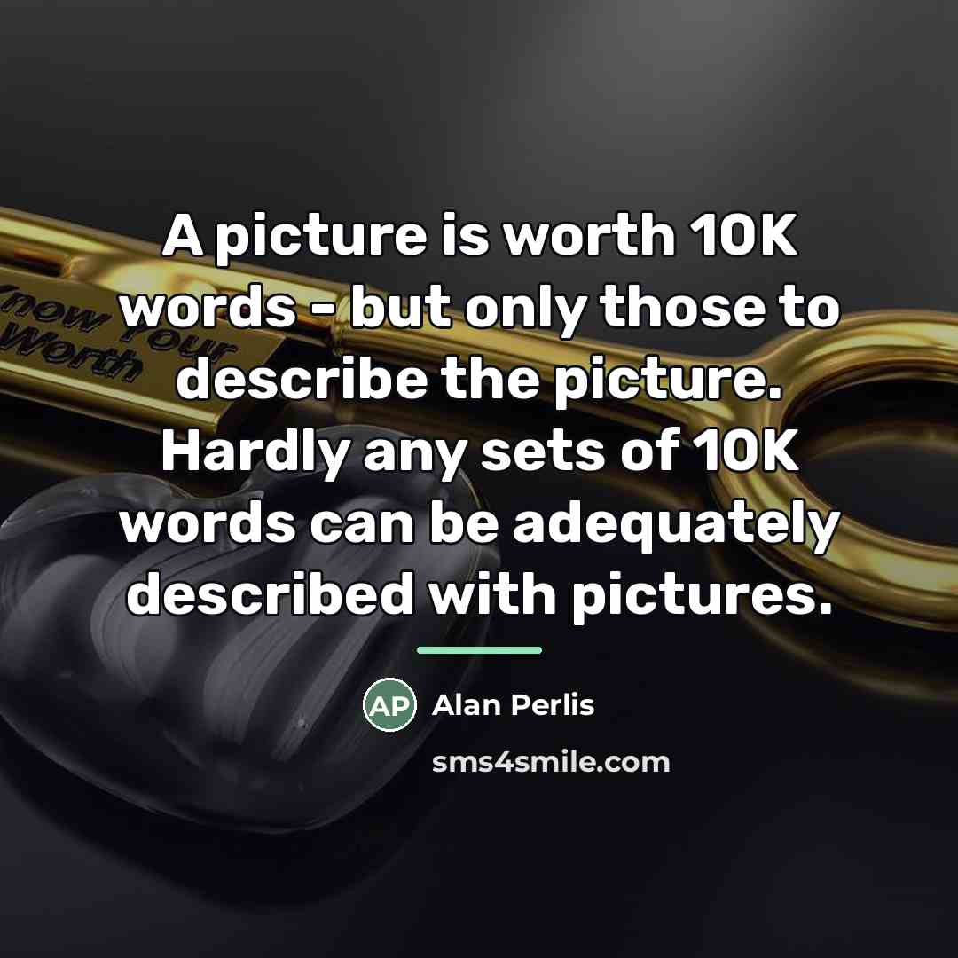 “A picture is worth 10K words - but only those…” quote by Alan Perlis