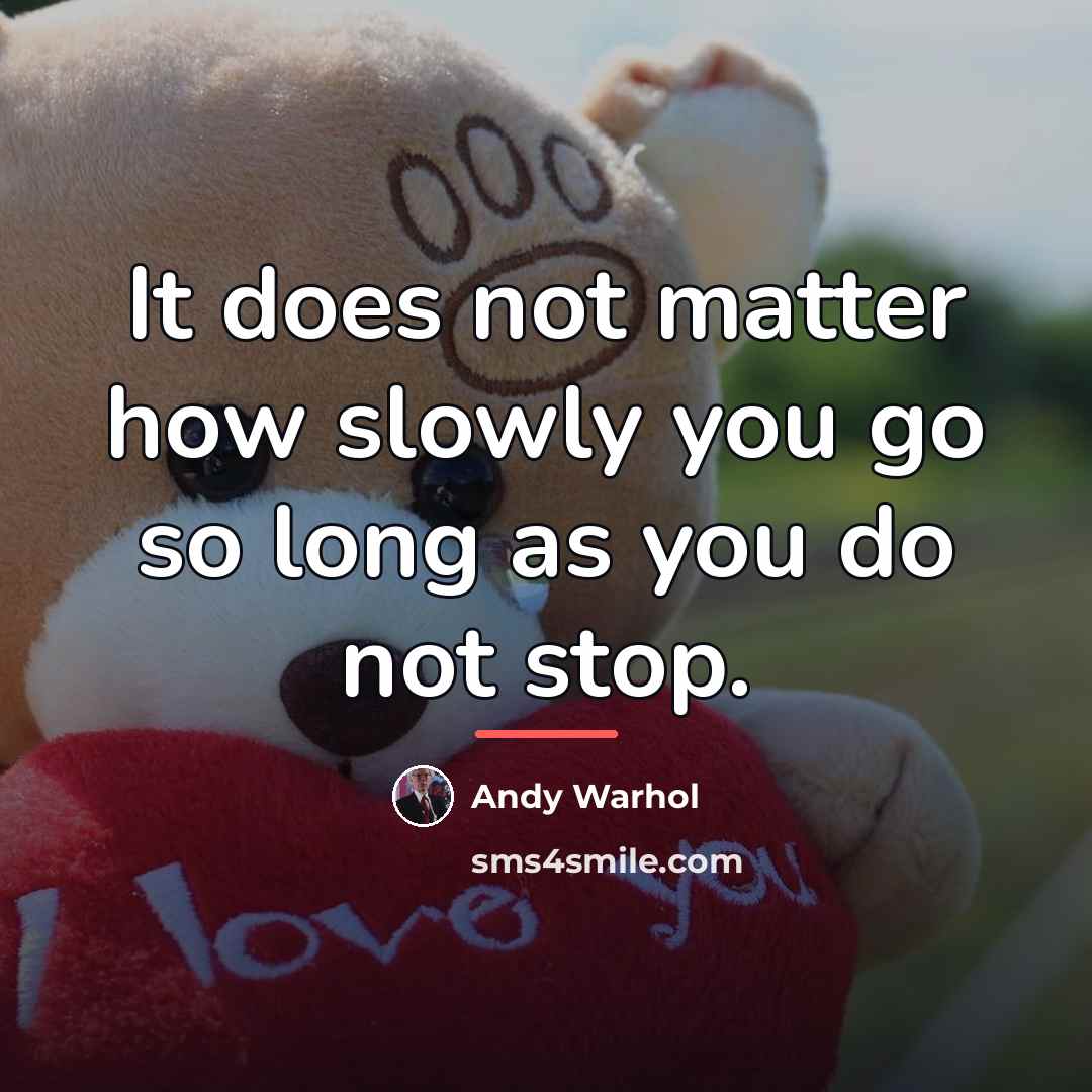 “It does not matter how slowly you go so long…” quote by Andy Warhol