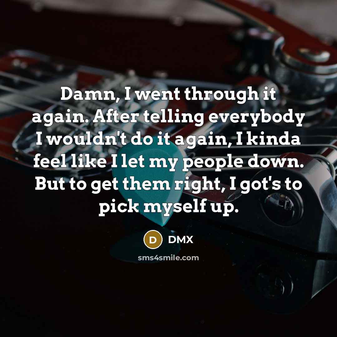 “Damn, I went through it again. After telling everybody I…” quote by Dmx