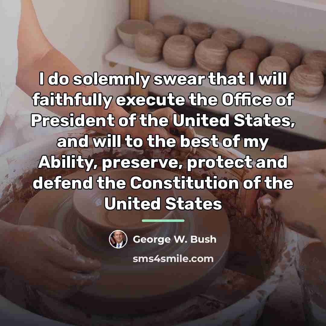 “I do solemnly swear that I will faithfully execute the…” quote by George W. Bush