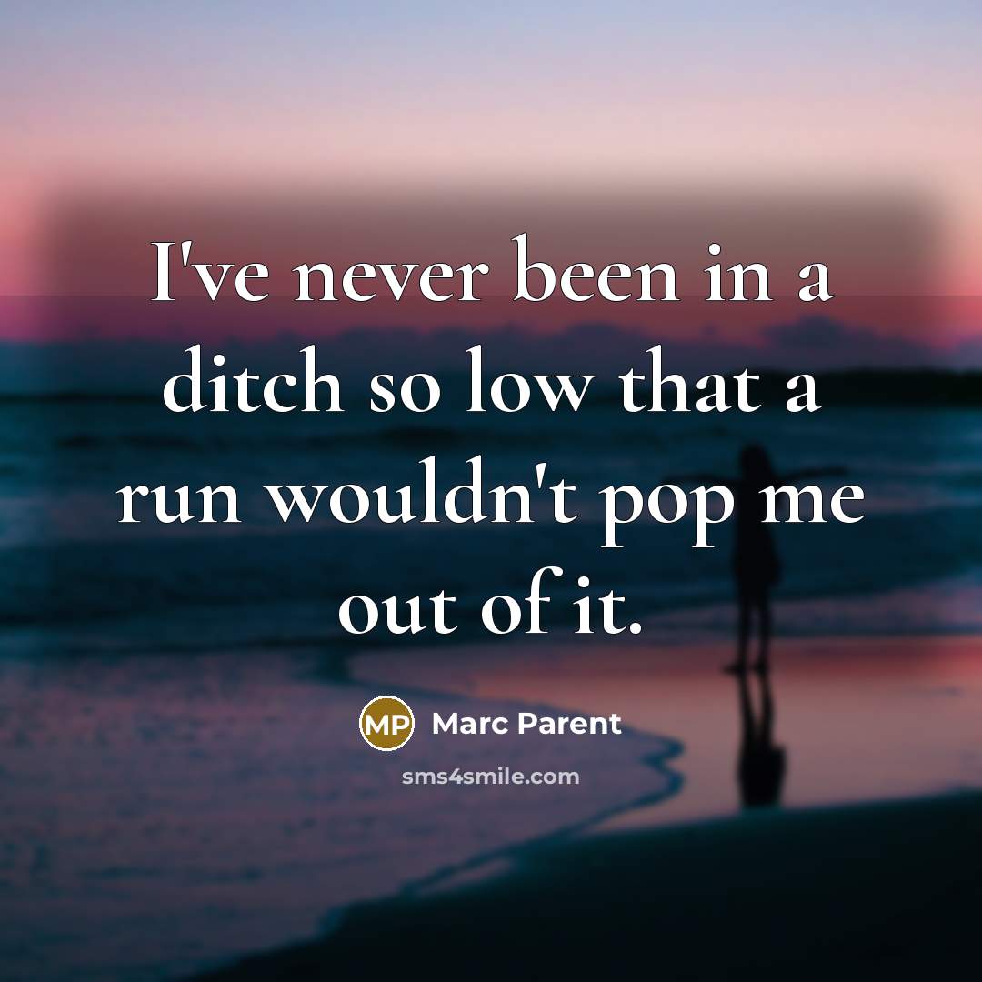“I've never been in a ditch so low that a…” quote by Marc Parent