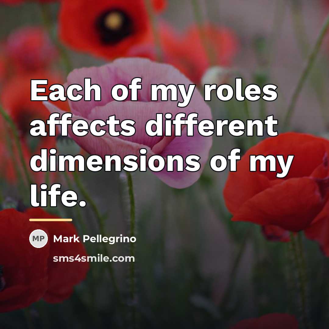 “Each of my roles affects different dimensions of my life.…” quote by Mark Pellegrino