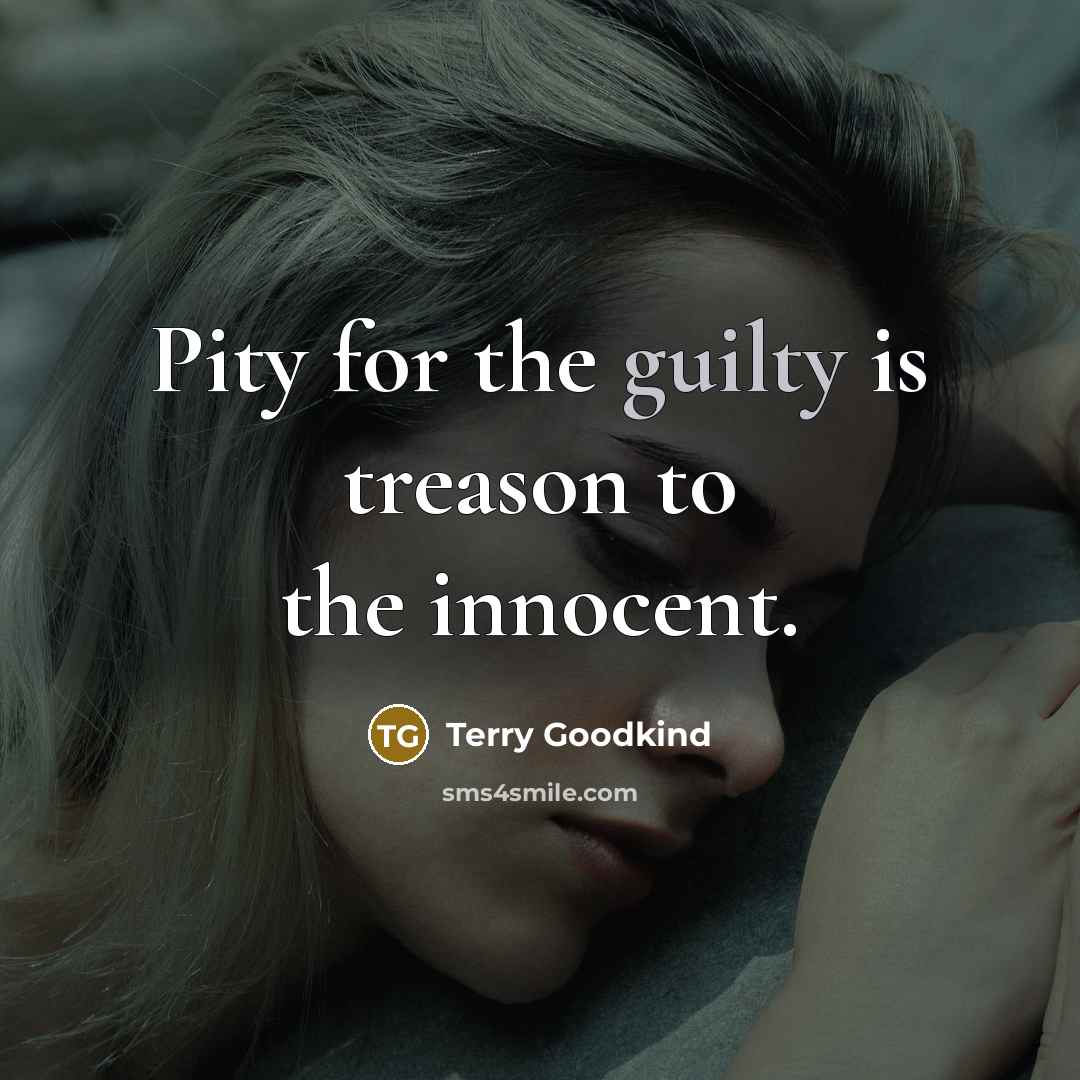 “Pity for the guilty is treason to the innocent.…” quote by Terry Goodkind