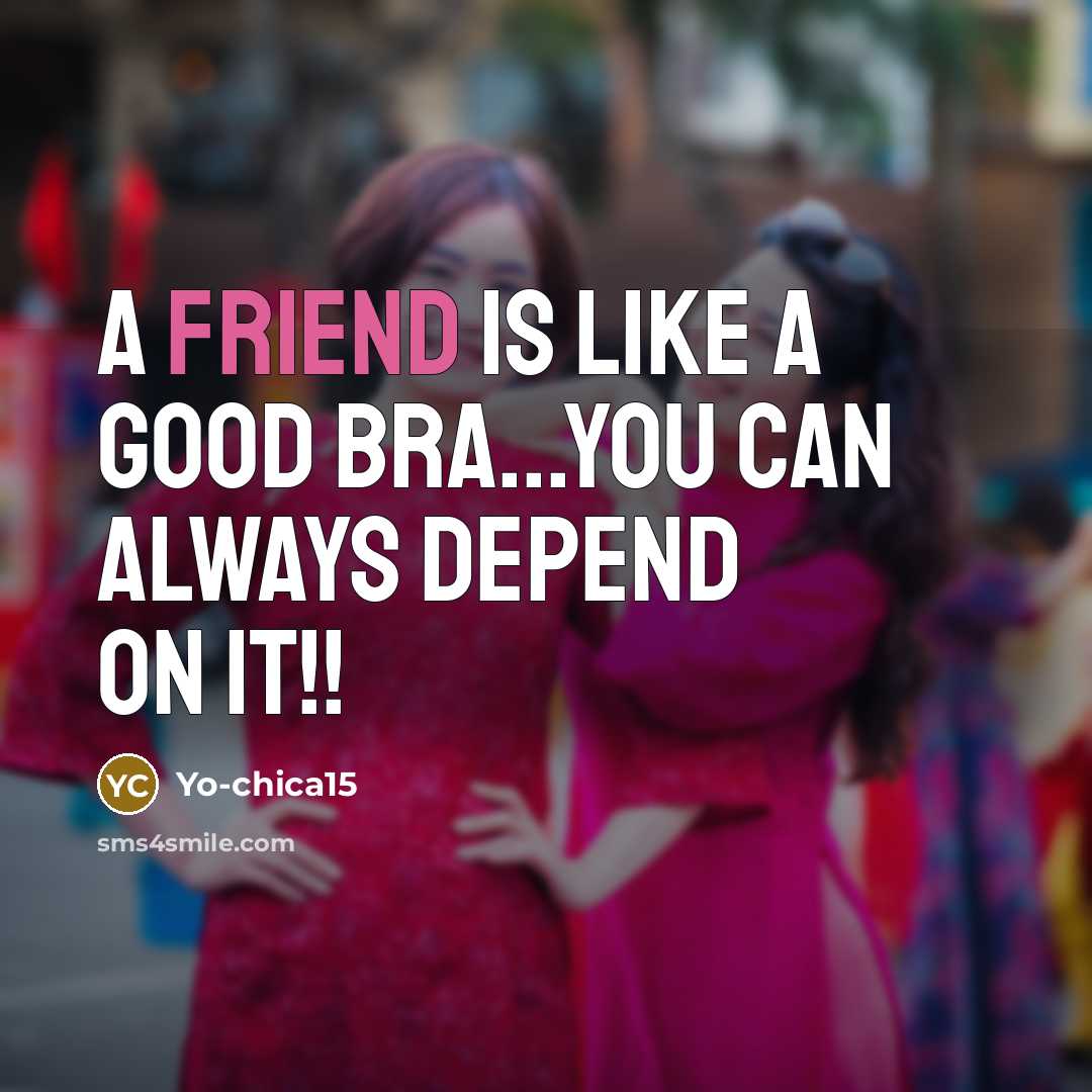 “A friend is like a good Bra...you can always depend…” quote by Yo-chica15