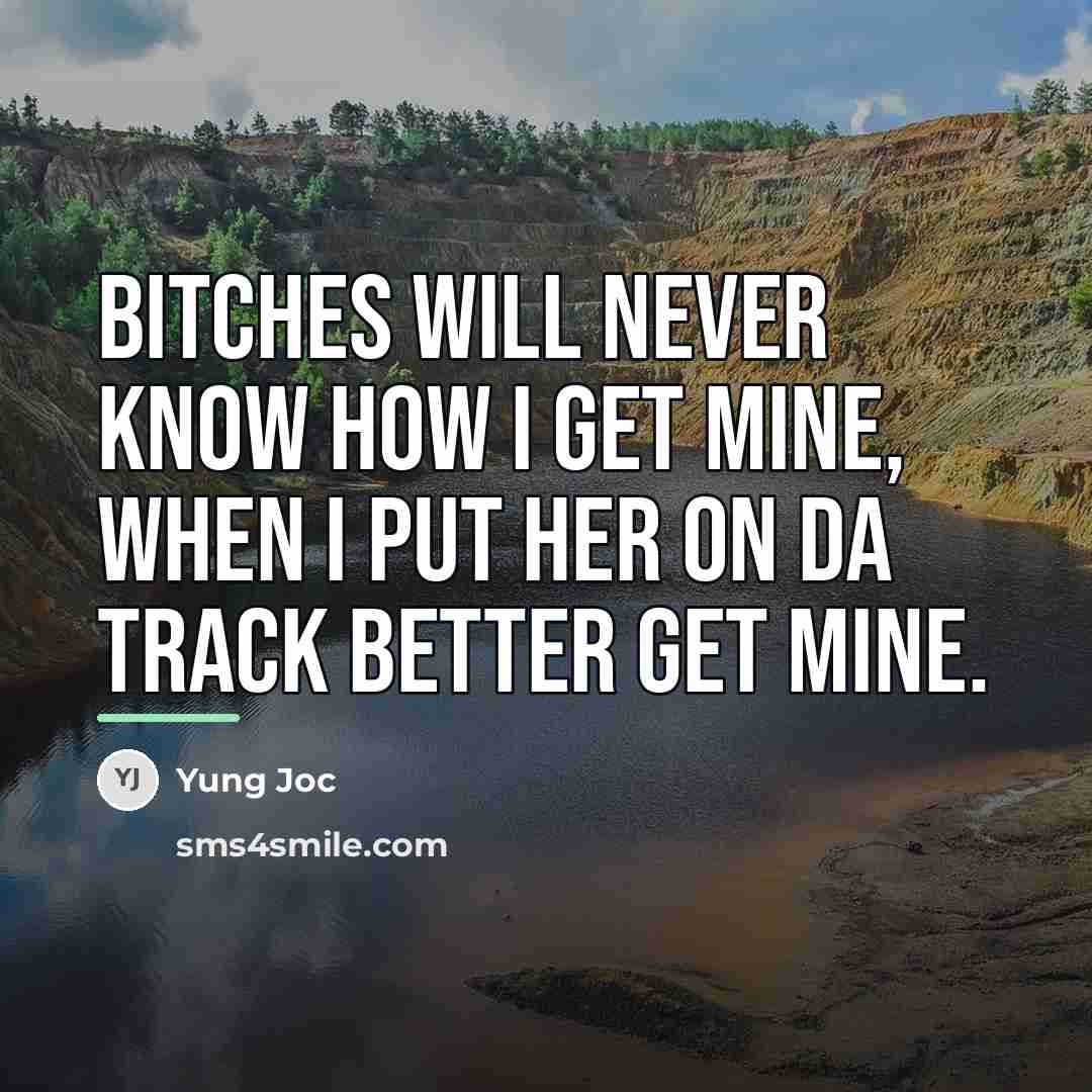 “Bitches will never know how I get mine, when I…” quote by Yung Joc