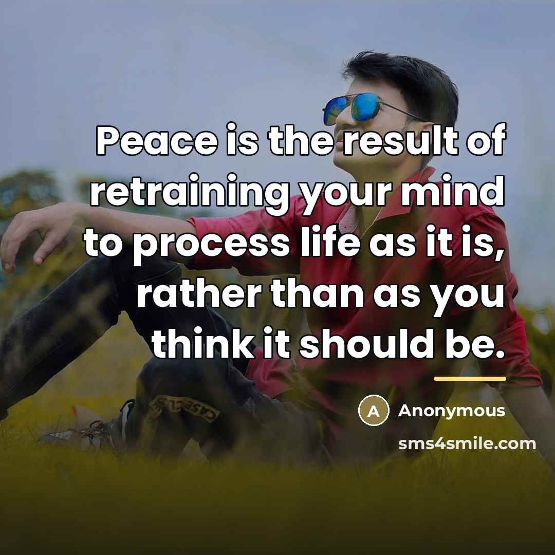 “Peace is the result of retraining your mind to process…” quote by Anonymous