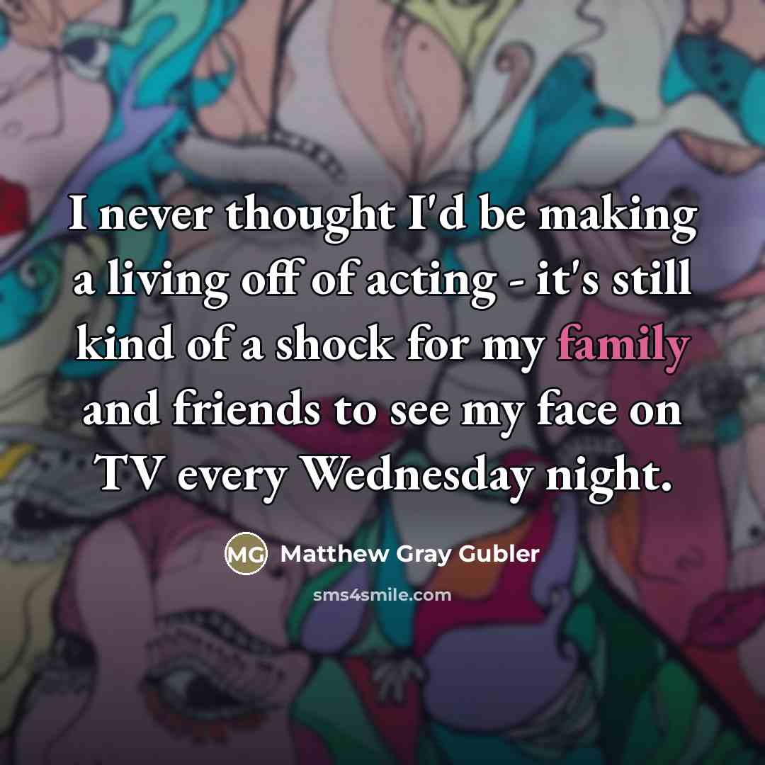 “I never thought I'd be making a living off of…” quote by Matthew Gray Gubler