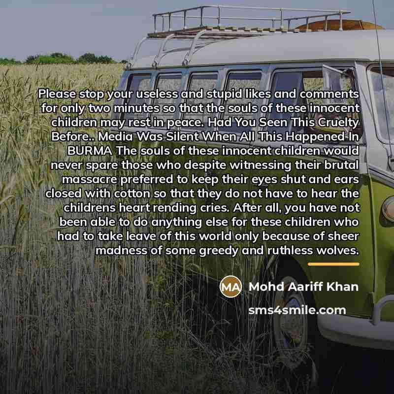 “Please stop your useless and stupid likes and comments for…” quote by Mohd Aariff Khan