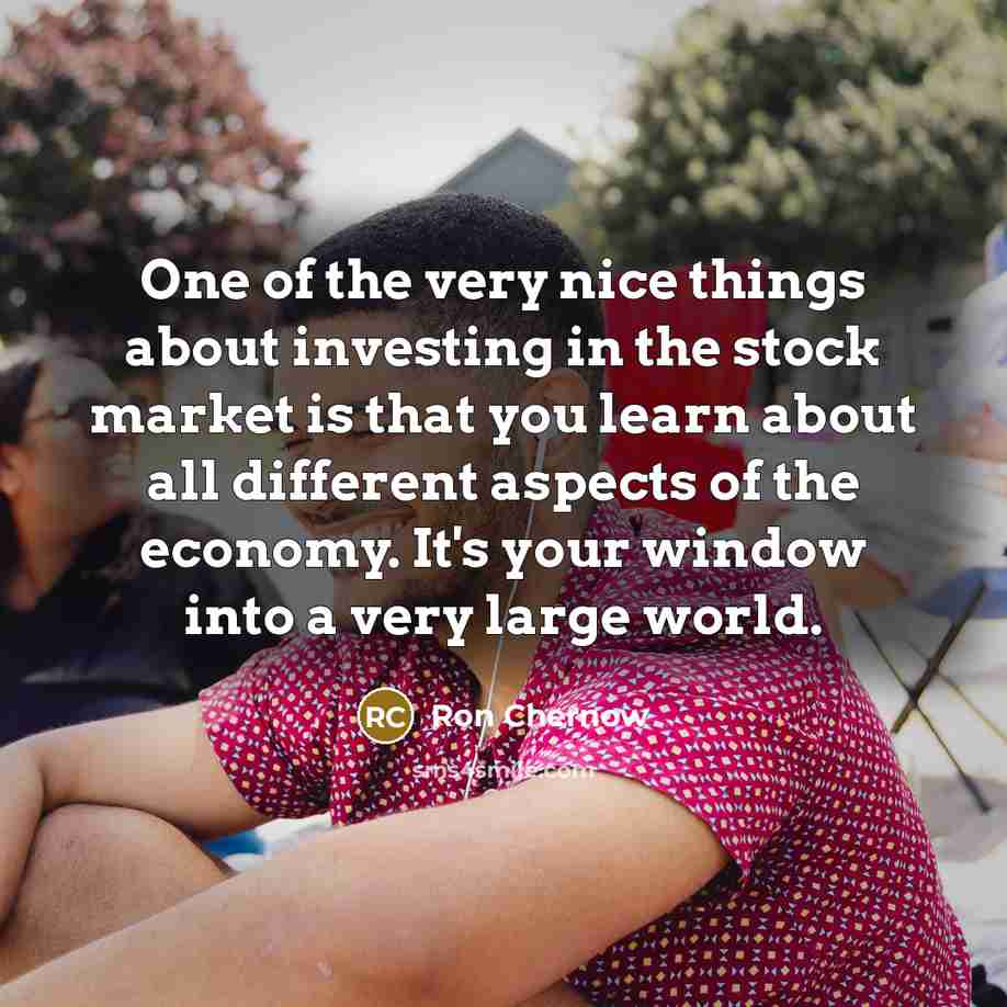 “One of the very nice things about investing in the…” quote by Ron Chernow