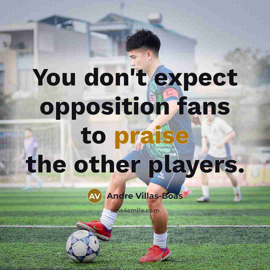 “You don't expect opposition fans to praise the other players.…” quote by Andre Villas-Boas