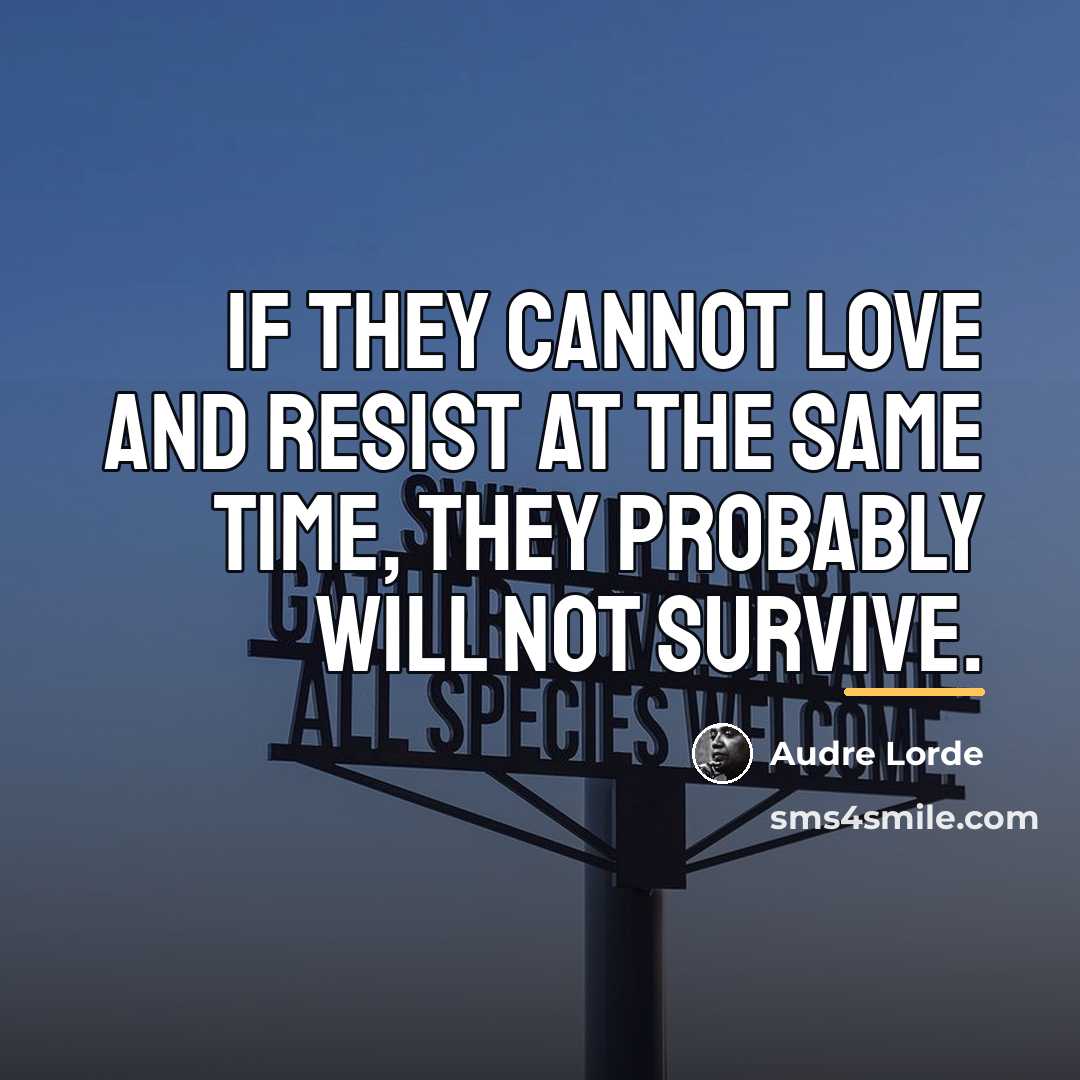 “If they cannot love and resist at the same time,…” quote by Audre Lorde
