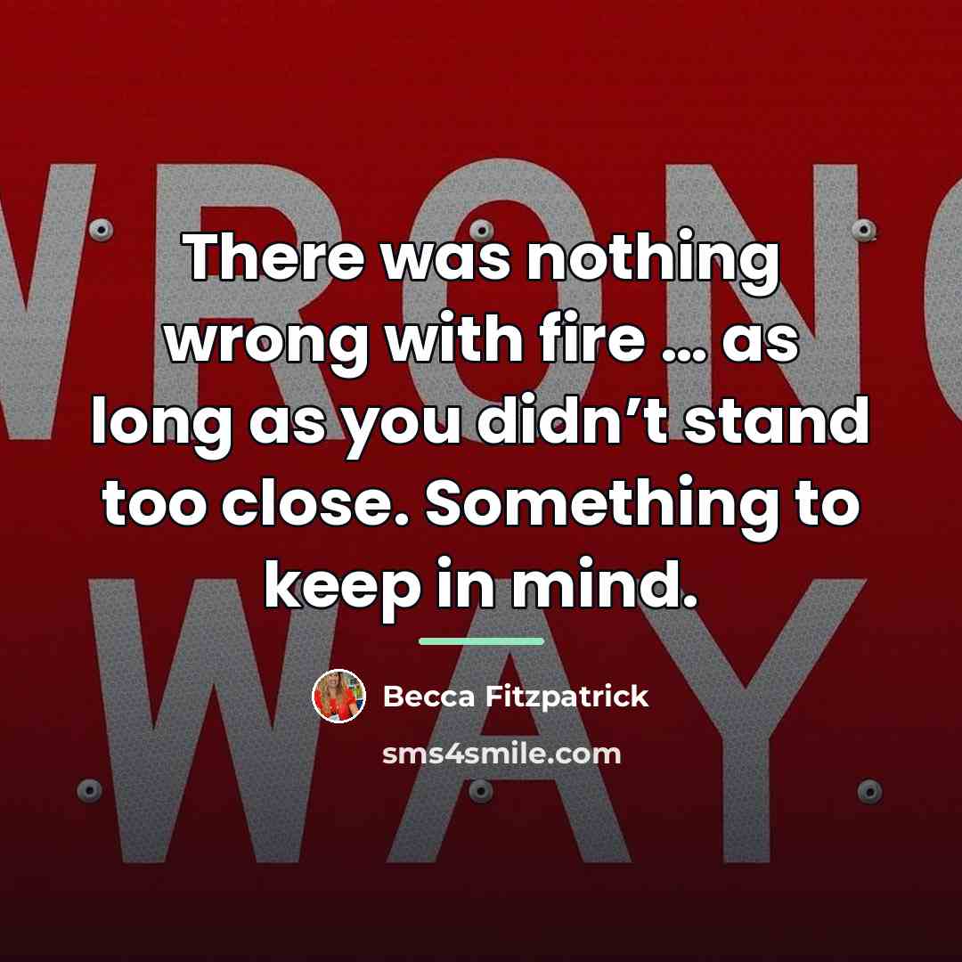 “There was nothing wrong with fire … as long as…” quote by Becca Fitzpatrick