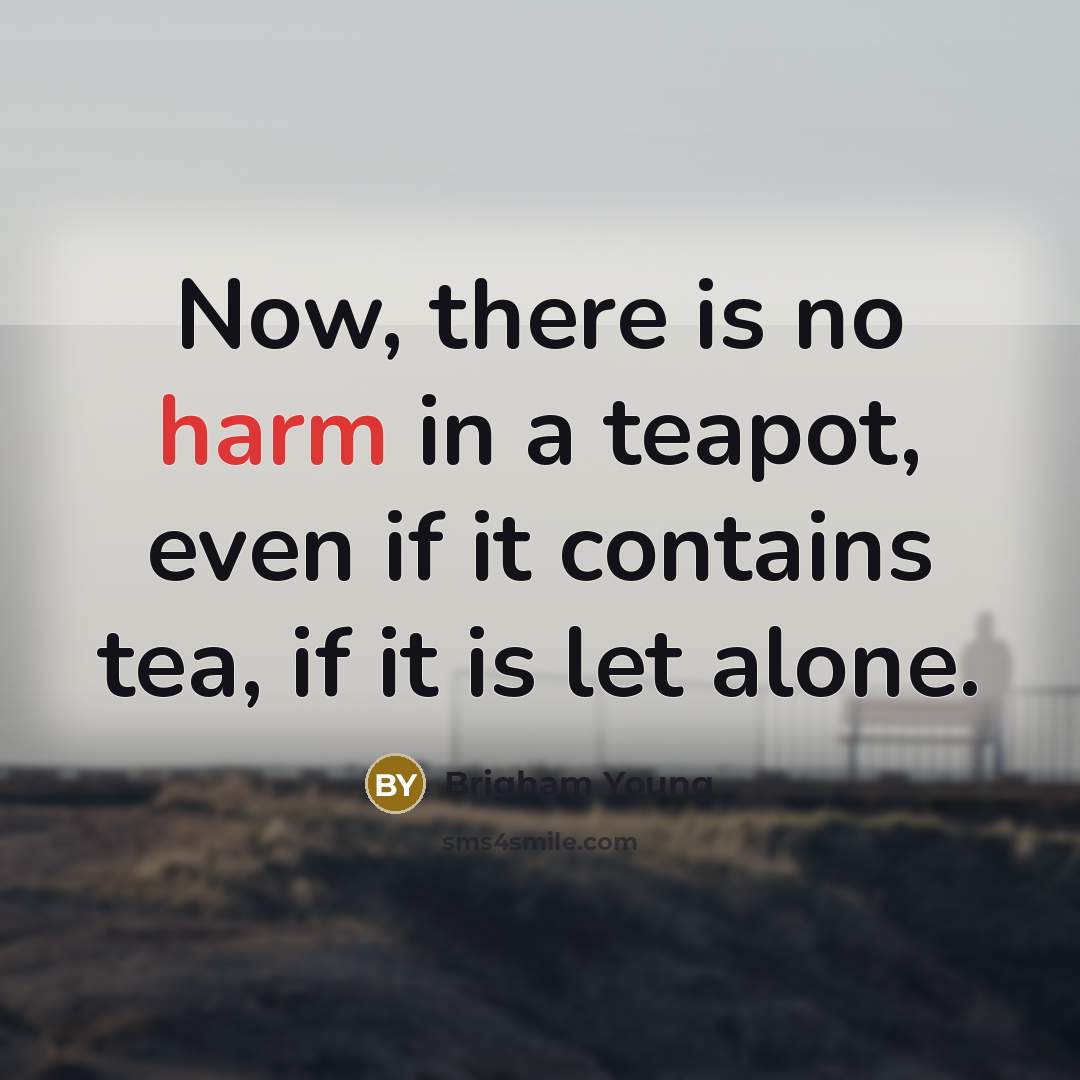 “Now, there is no harm in a teapot, even if…” quote by Brigham Young