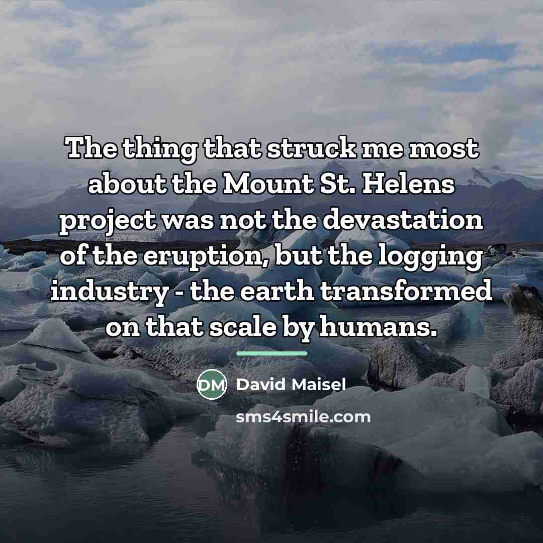 “The thing that struck me most about the Mount St.…” quote by David Maisel