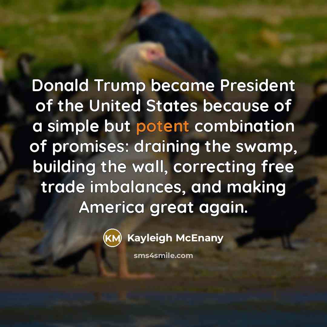 “Donald Trump became President of the United States because of…” quote by Kayleigh McEnany