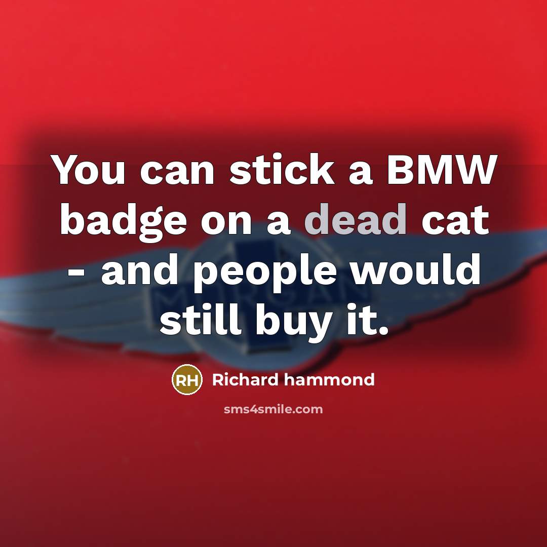“You can stick a BMW badge on a dead cat…” quote by Richard Hammond