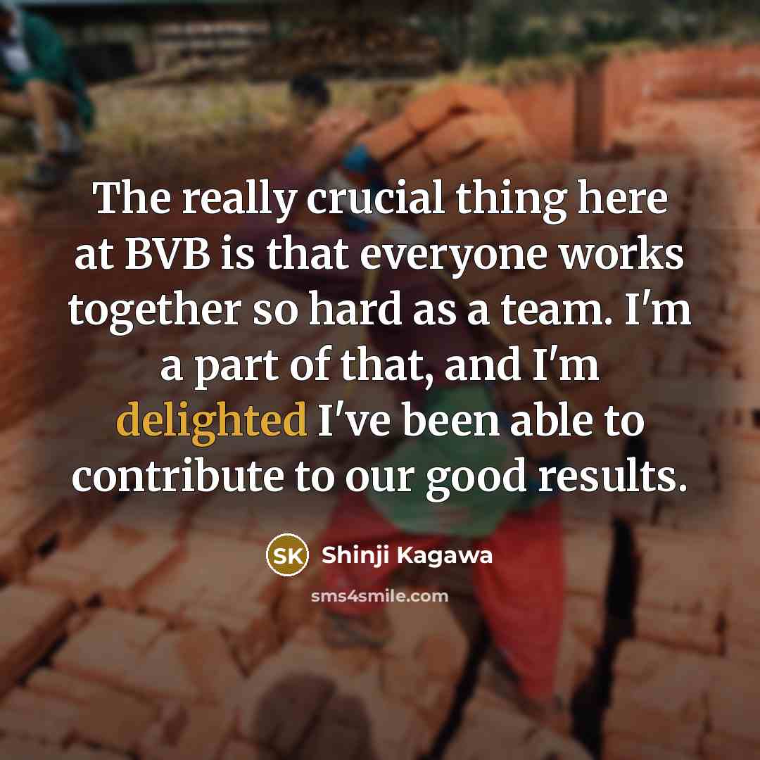 “The really crucial thing here at BVB is that everyone…” quote by Shinji Kagawa